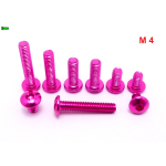 RÓŻOWE ALUMINIOWE ŚRUBY ISO 7380 M4